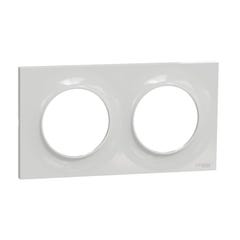 Plaque ODACE Styl grise 2 postes horizontal/vertical entraxe 71mm - SCHNEIDER ELECTRIC - S520704A1 0