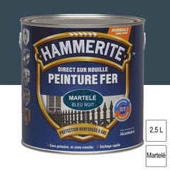 Peinture fer Direct sur Rouille Bleu nuit martelé 2,5L HAMMERITE 0