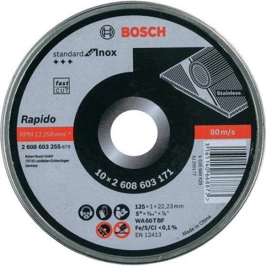 BOSCH 2608603163 Disque à tronçonner droit ''Standard for Metal