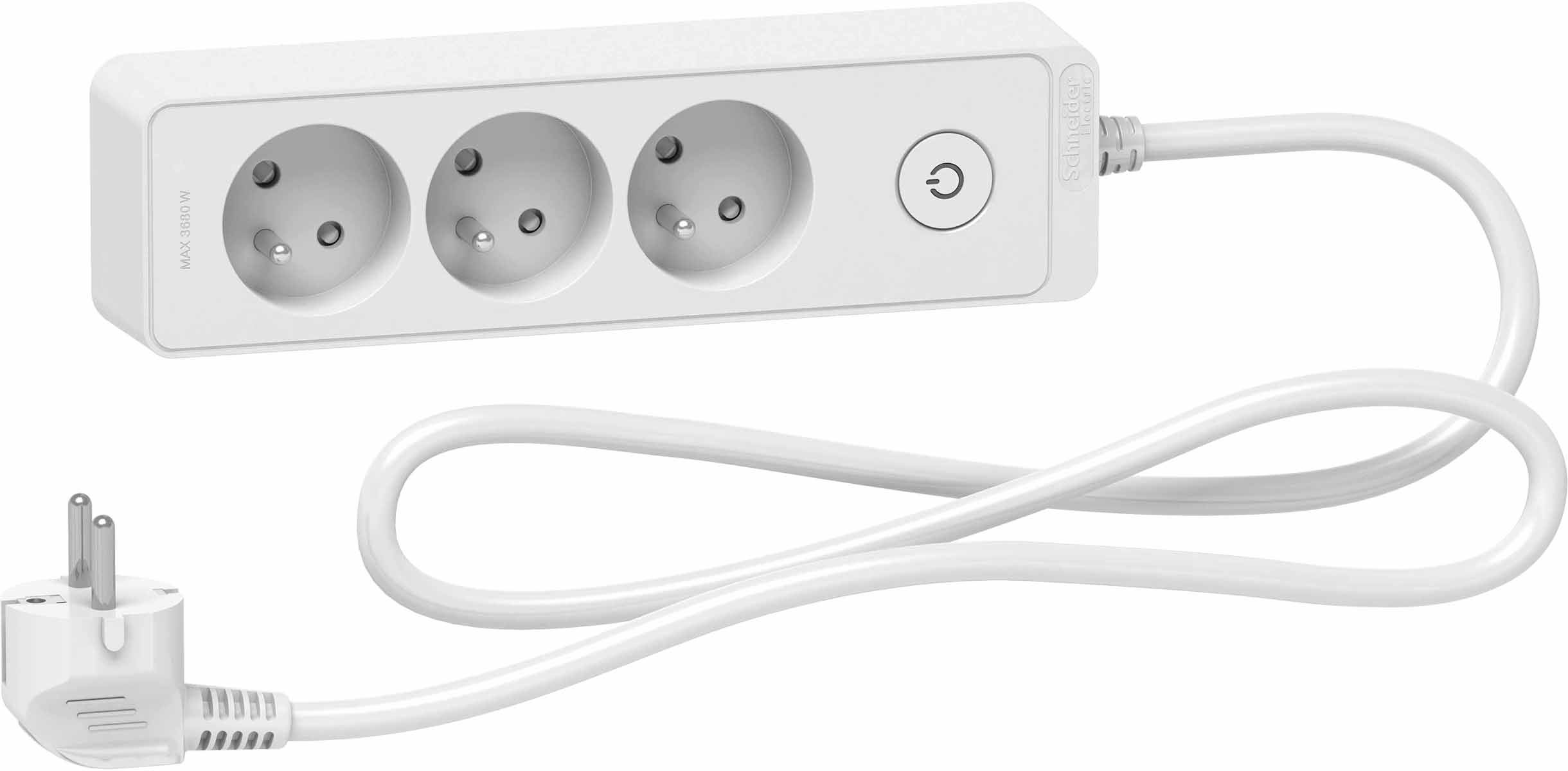 CHACON Bloc multiprise 5 prises 16 A avec interrupteur, 2 ports USB et  cable 3 m HO5VV-F 3x1,5 mm2 noir ❘ Bricoman