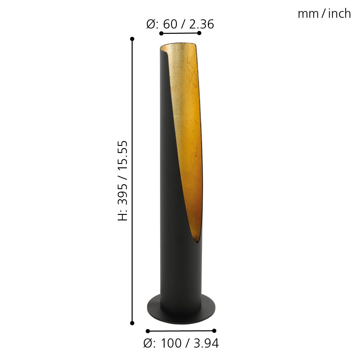 Lampe de table à LED Barbotto 5 W 39,5 cm Noir et doré EGLO 3