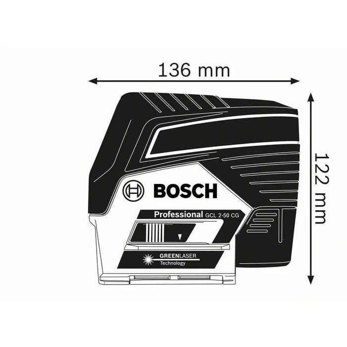Laser combiné GCL 2-50 CG (Vert) + support RM2 - BOSCH - 0601066H00 1