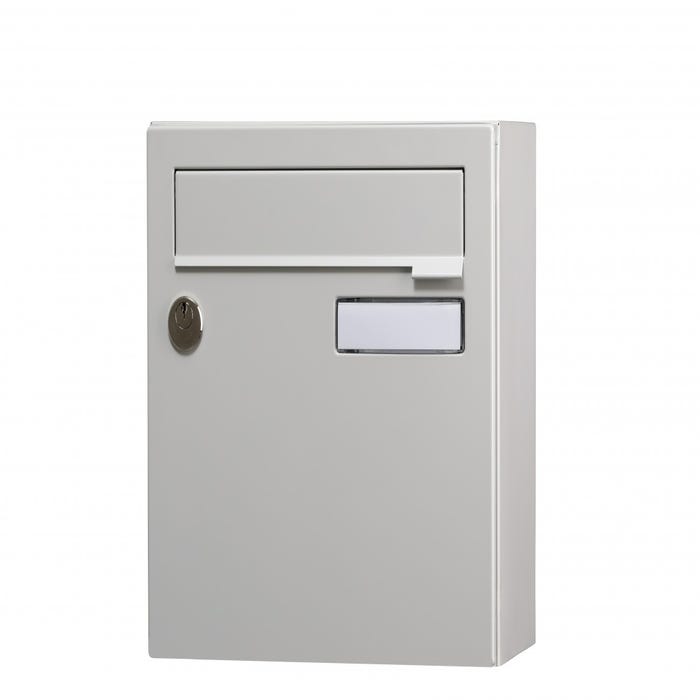 Boîte aux lettres compacte 1 porte extérieur RENZ acier gris mat 0
