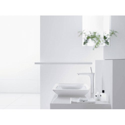 HANSGROHE Mitigeur de lavabo 240 surélevé pour vasque libre avec flexibles de raccordement 900 mm, bonde Push-Open blanc/chromé Pura Vida 3