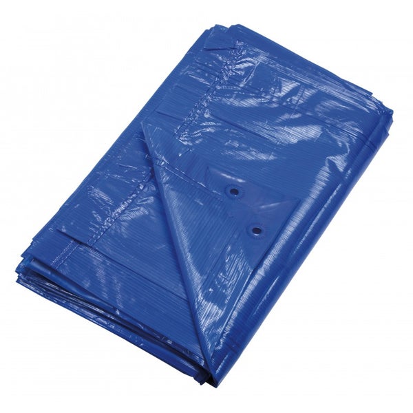 TECPLAST Bâche de Protection 6x10 m 150MU Bleue et Verte - Haute Qualité -  Bâche d'extérieur imperméable avec oeillets