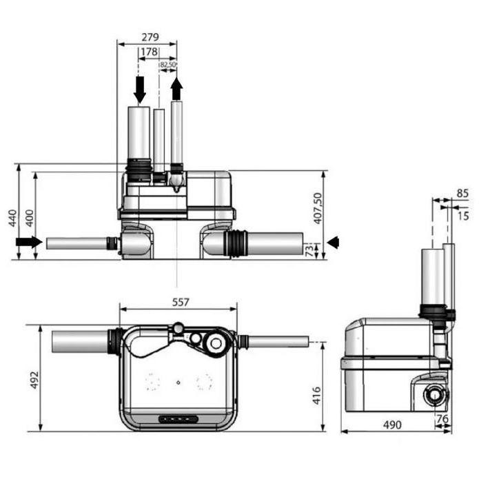 Pompe de relevage Sanicubic 2 Pro 3000W SFA 2