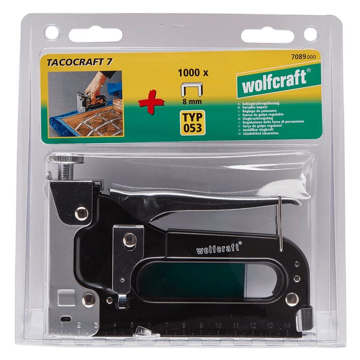 Kit Agrafeuse Manuelle Tacocraft 7 + 1000 Agrafes 8 mm Type 053 - wolfcraft 7089000 6