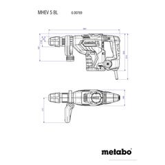 Marteau burineur SDS MAX 8,7J 1150W VibraTech MHEV 5 BL en coffret - METABO 600769500 3