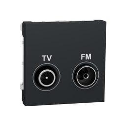Prise TV / FM Unica - 2 modules - Anthracite 0