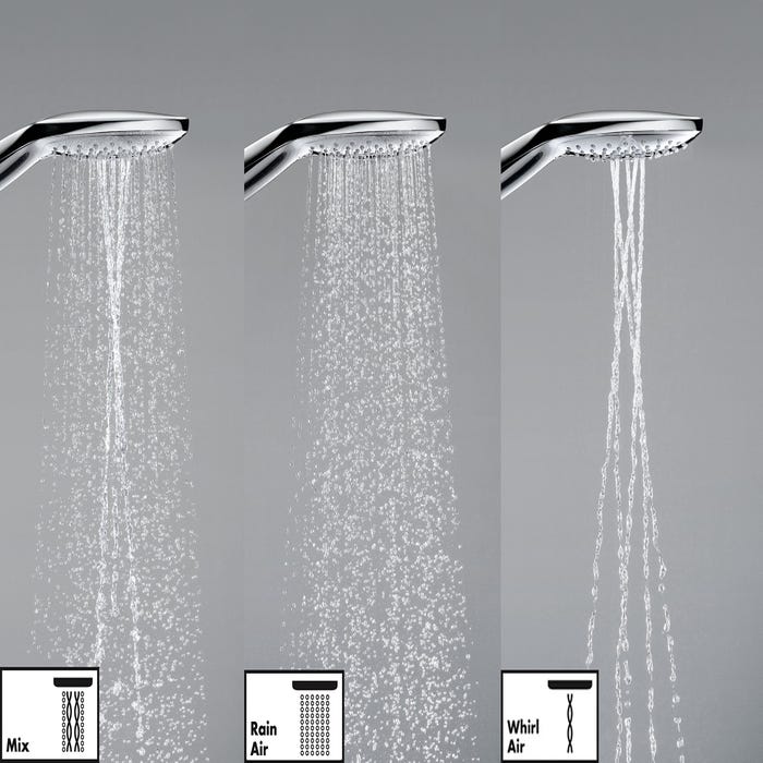 Set de douche 150 3jet avec barre Unica'S puro 90 cm et porte-savon chromé Hansgrohe Raindance Select E 3