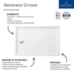 Receveur 100 x 100 VILLEROY ET BOCH O Novo ceramique carré blanc 2