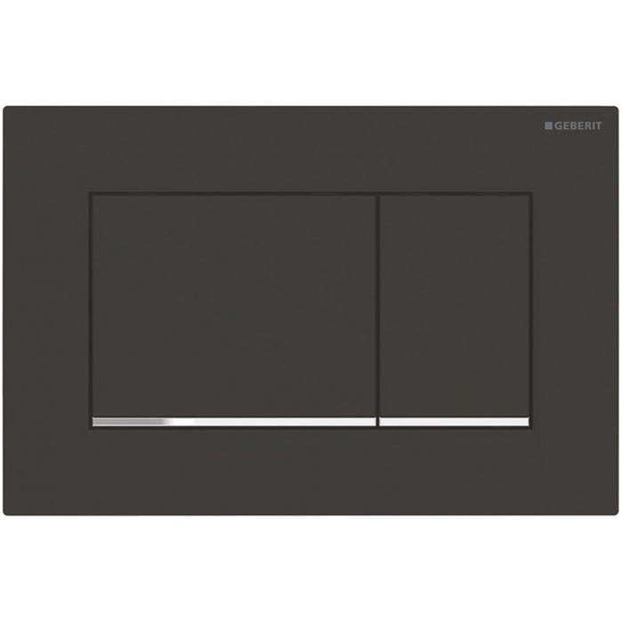 Geberit Sigma30 Plaque de déclenchement double touche, Noir mat/chrome (115.883.14.1) 0