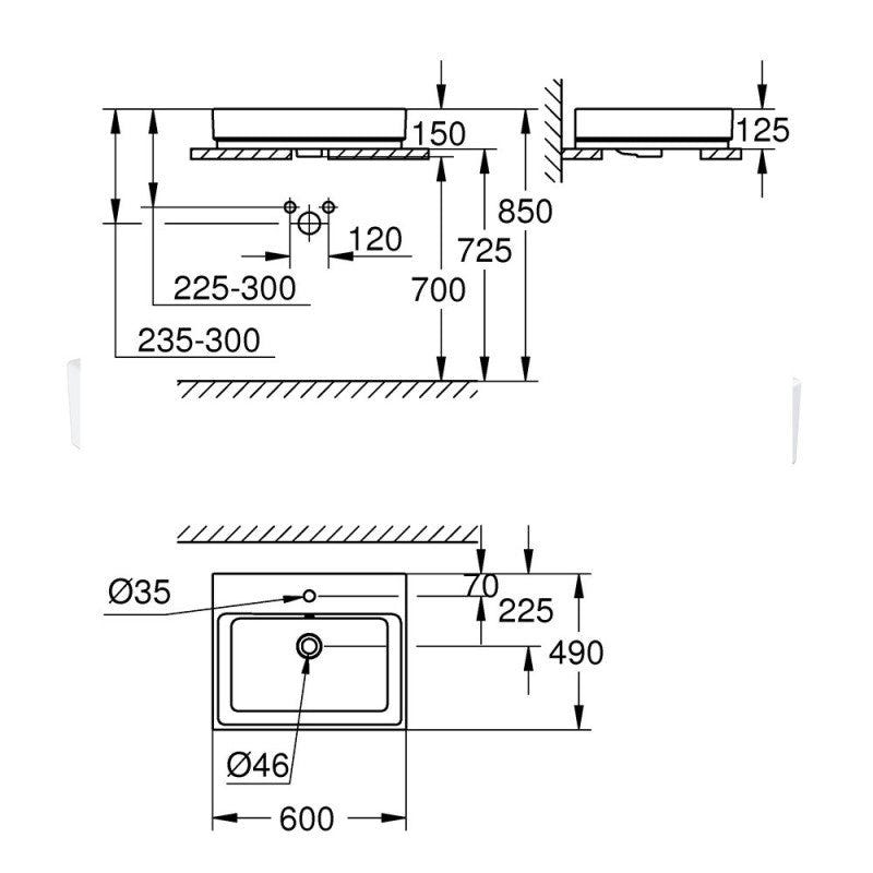 GROHE Vasque a poser Cube Ceramic - 60 cm 1