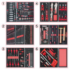 KSTOOLS - Composition d'outils 6 tiroirs pour servante, 455 pièces - 714.0452 0