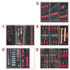 KSTOOLS - Composition d'outils 5 tiroirs pour servante, 311 pièces - 714.0311 2
