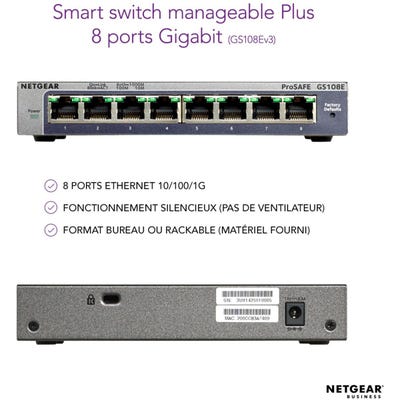 Switch ethernet CONECTICPLUS rackable 10 16 Ports RJ45 Gigabit