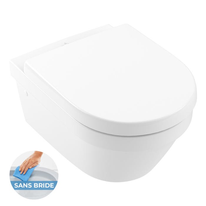 Pack WC Bati-support Geberit UP320 + Cuvette Villeroy & Boch Architectura + Abattant softclose + Plaque blanche (GebArchitectura 2