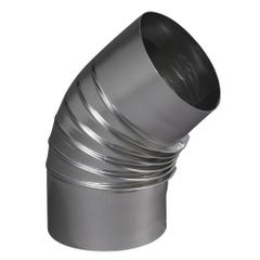 Coude plissé 45° aluminium 125 mm - TOLERIE GENERALE - 394125 0