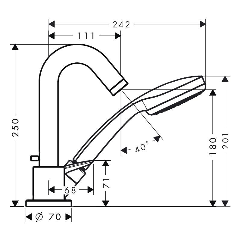 Hansgrohe Logis Set de finition mitigeur 3 trous pour montage sur bord de baignoire, chromé (71310000) 1