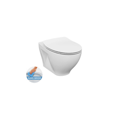 Pack WC Bati-support Geberit UP320 + WC Cersanit sans bride + Abattant softclose + Plaque blanche (GebDormo-J) 2