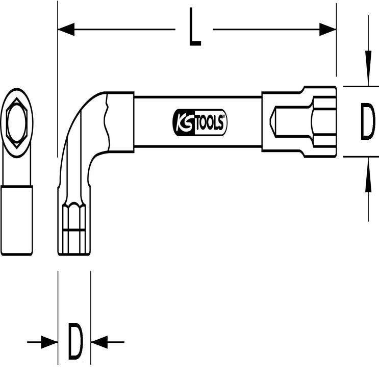 KS TOOLS - Clé à pipe débouchée, 34 mm - 6 pans - 517.0434 2