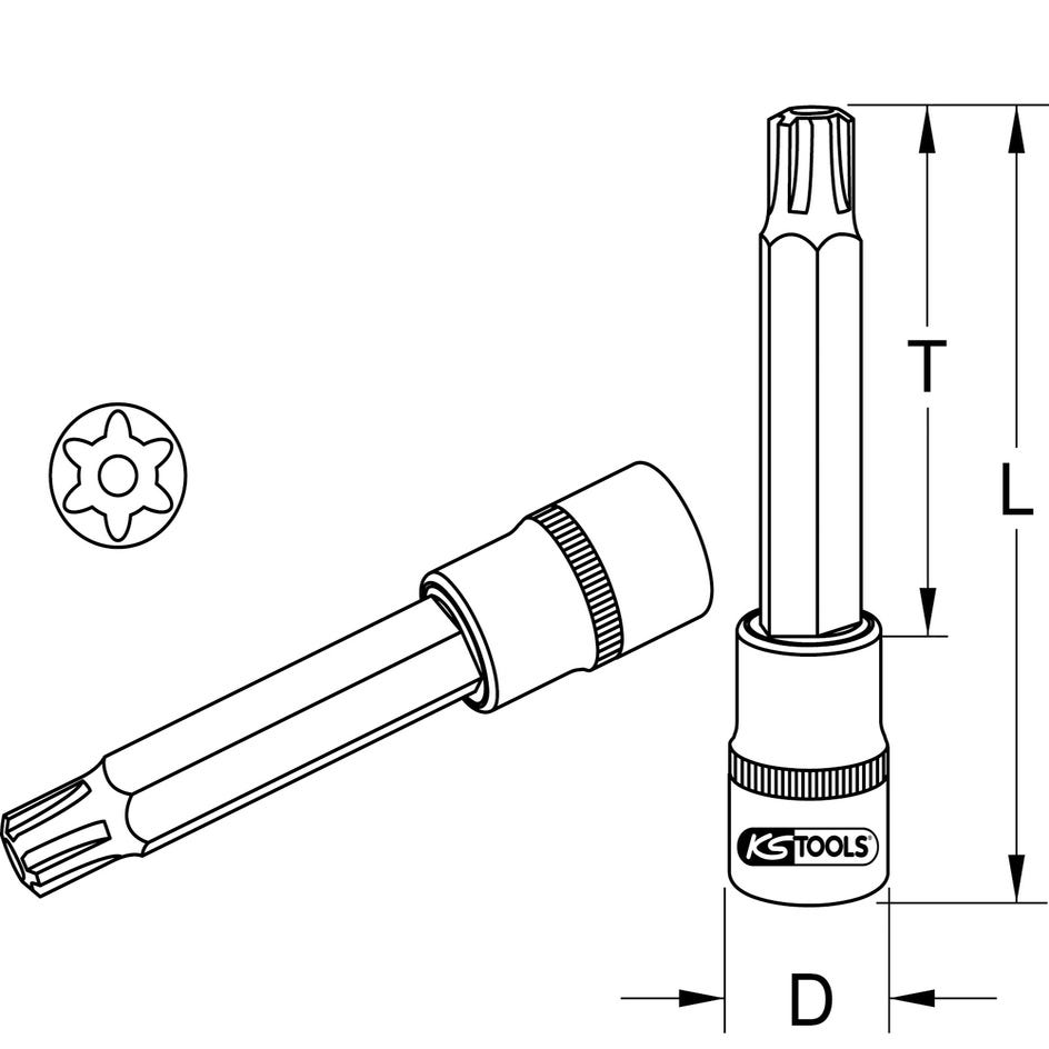 KSTOOLS - Douille tournevis ULTIMATE® RIBE® 1/2", L.110 mm - M10 - 922.1790 1