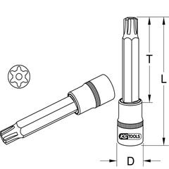 KSTOOLS - Douille tournevis ULTIMATE® RIBE® 1/2", L.110 mm - M10 - 922.1790 1
