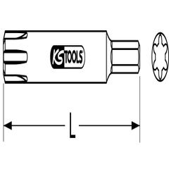 KS TOOLS - Embout à chocs M7 100mm 5/16 à chocs à cannelures (RIBE) du 911,4306 - 911.5171 3