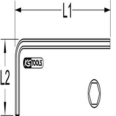 KS TOOLS 151.2603 Clé mâle brunie courte, 6 pans 3mm 4