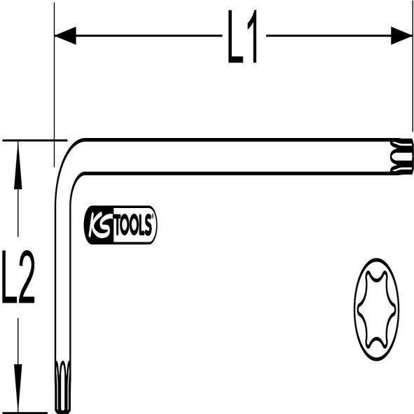 Clé mâle TORX, T6 KS Tools 151.2312 3