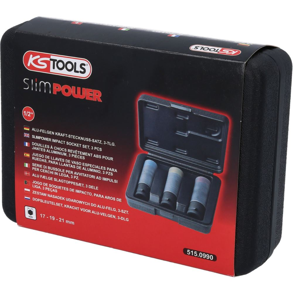 KS TOOLS - Jeu de douilles à chocs pour jantes aluminium - 515.0990 6