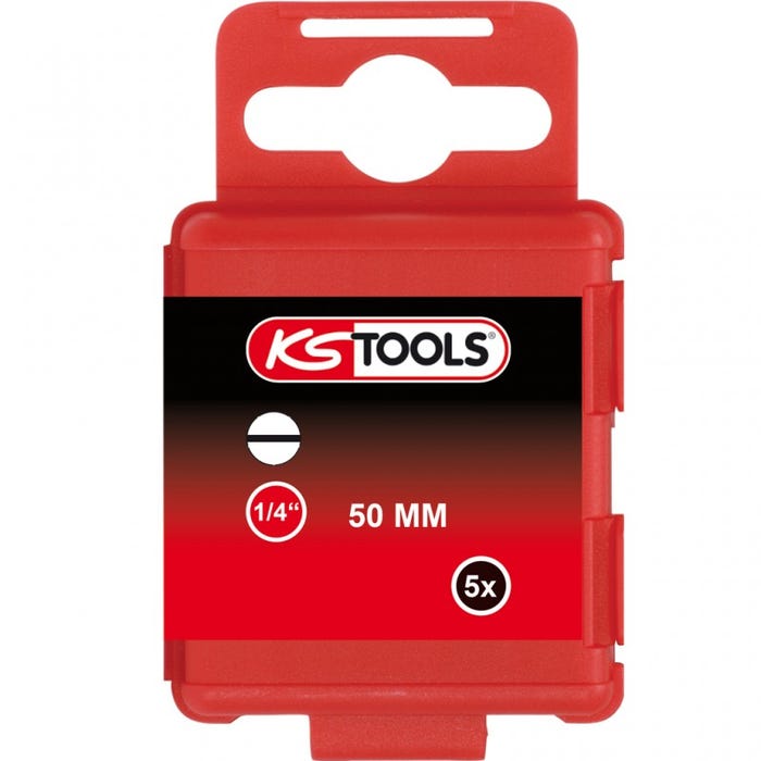 KS TOOLS 911.2753 Boîte de 5 embouts de vissage Fente L.50mm 1/4'' 4,5mm 1