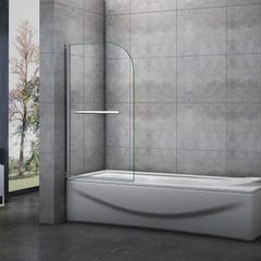 Aica Pare-baignoire 70x130cm Pivotant À 180 Degrés En Verre Securit 0