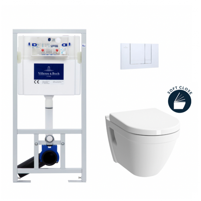 Villeroy & Boch Pack WC bâti-support + Cuvette Vitra S50 + Abattant softclose + Plaque chrome (ViConnectS50-1) 0