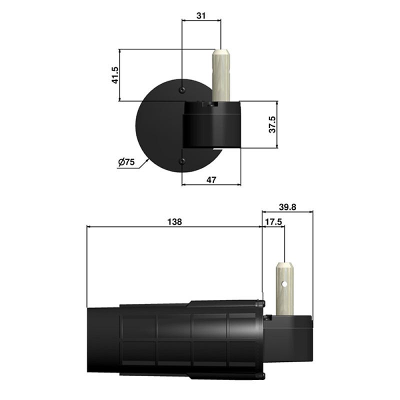 Double motorisation volets 2 battants URANUS radio - gond Ø 14 2