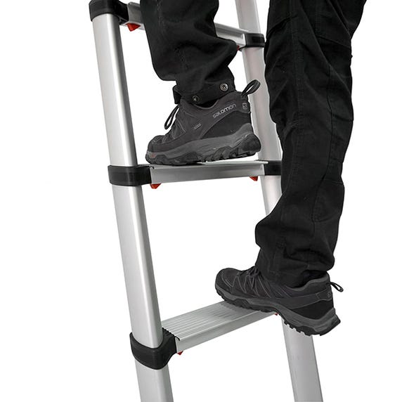 Echelle télescopique 3.50m avec barre stabilisatrice et pieds ajustables - TEL-70235WS/PPS 3