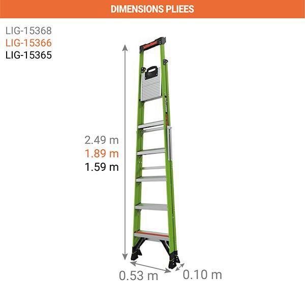 Escabeau isolant 4 marches - Hauteur max. de travail 3.14m - LIG-15366 2