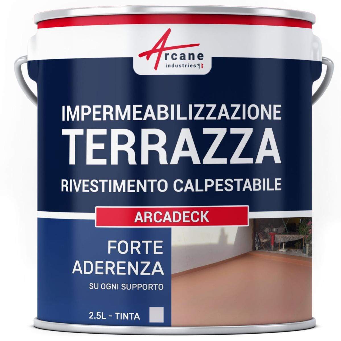 Résine Etanchéité Terrasse Circulable - Peinture Colorée - ARCATERRASSE - 2.5 L - Gris - ARCANE INDUSTRIES 1