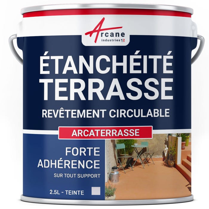 Résine Etanchéité Terrasse Circulable - Peinture Colorée - ARCATERRASSE - 2.5 L - Gris - ARCANE INDUSTRIES 5