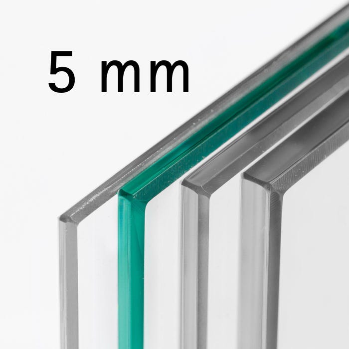 Schulte porte de douche coulissante 4 éléments, 160 x 200 cm, verre 5 mm, transparent, profilé aspect chromé 5