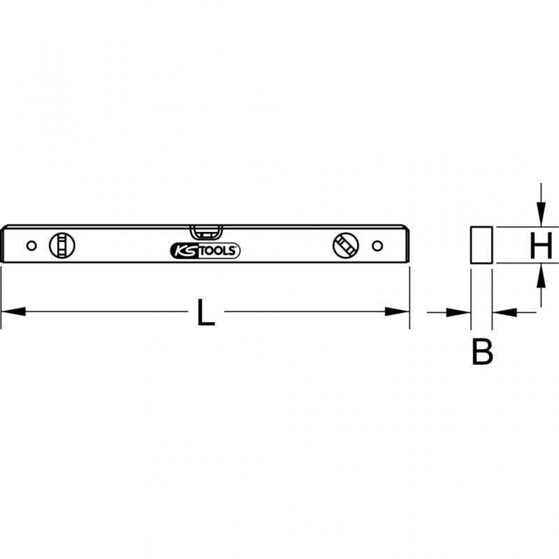 KS TOOLS 204.5610 Niveau rectangulaire en aluminium avec fiole de déclivité, L.600 mm 2