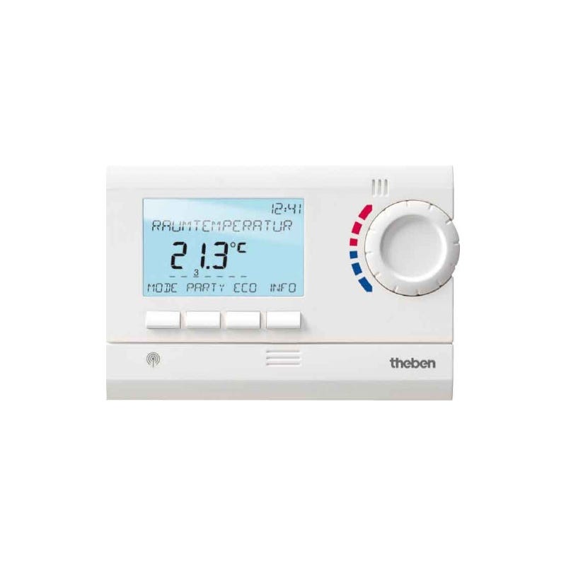 THERMOSTAT D'AMBIANCE PROGRAMMABLE 24H 7J RADIO 1 ZONE THEBEN 8339501 0