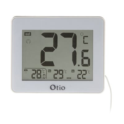 Thermomètre - hygromètre intérieur gris anthracite - Otio ❘ Bricoman