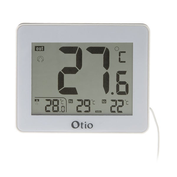 Thermomètre - hygromètre intérieur blanc à piles - Otio ❘ Bricoman
