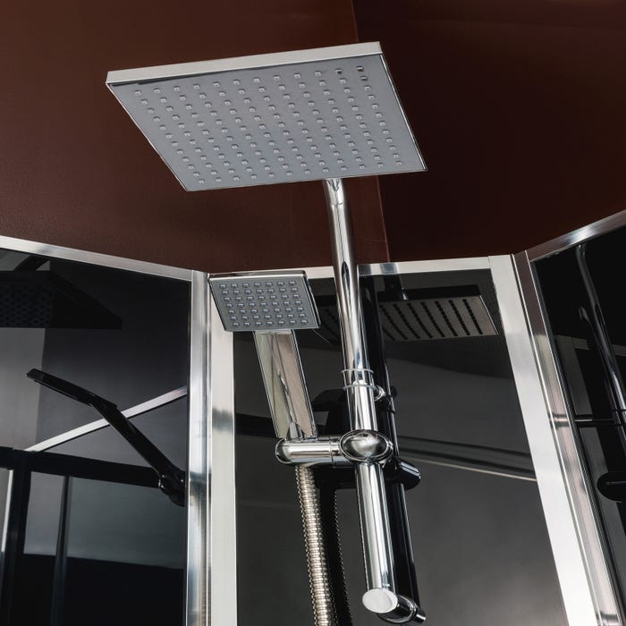 Ondée - Cabine de douche réversible accès d'angle porte coulissante verre transparent 110x80 - SELIA Ayor 3