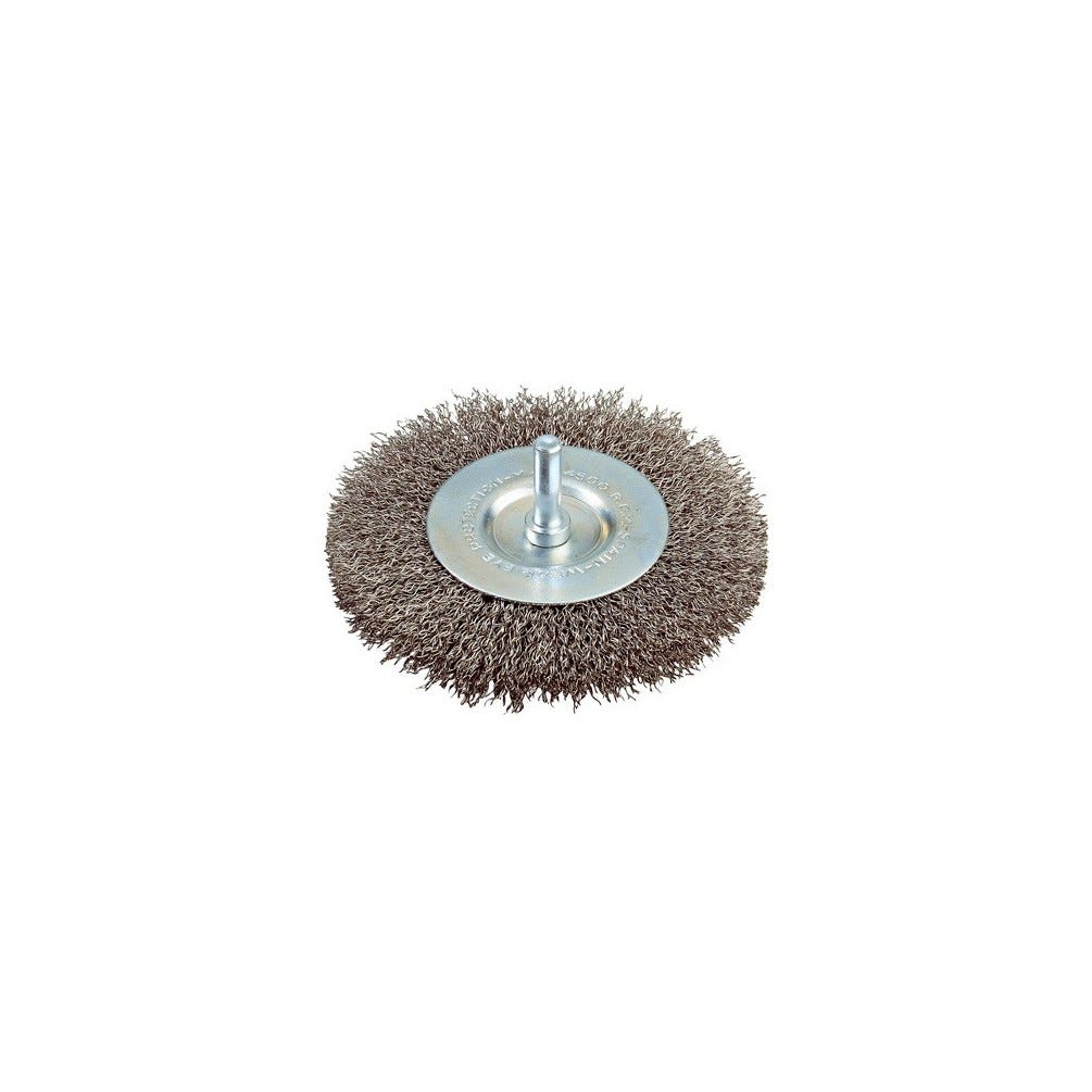 Brosse circulaire sur tige 6mm D.50mm fils ondulés inox Sidamo 2