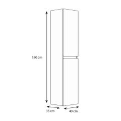 Colonne de salle de bain LIVO murale avec rangement 40 x 180 x 35 cm GAYA 3