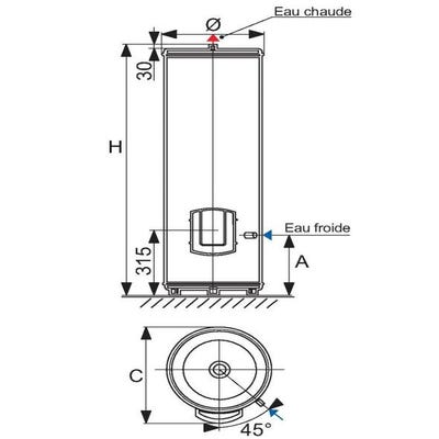 Chauffe-eau 300L vertical sur socle blindé CHAUFFEO - ATLANTIC - 022130 -  Electrique - Anode Magnésium - 3kW - Cdiscount Bricolage