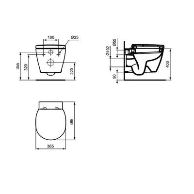 Abattant WC blanc frein de chute - Kheops - Ideal Standard