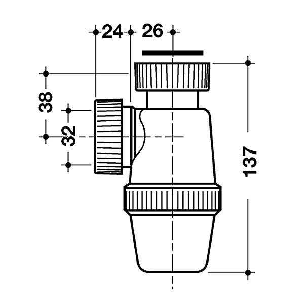 Siphon de lavabo Nicoll - Entrée verticale - Ø32mm - A joint - avec garde d'eau - PVC - Blanc 1
